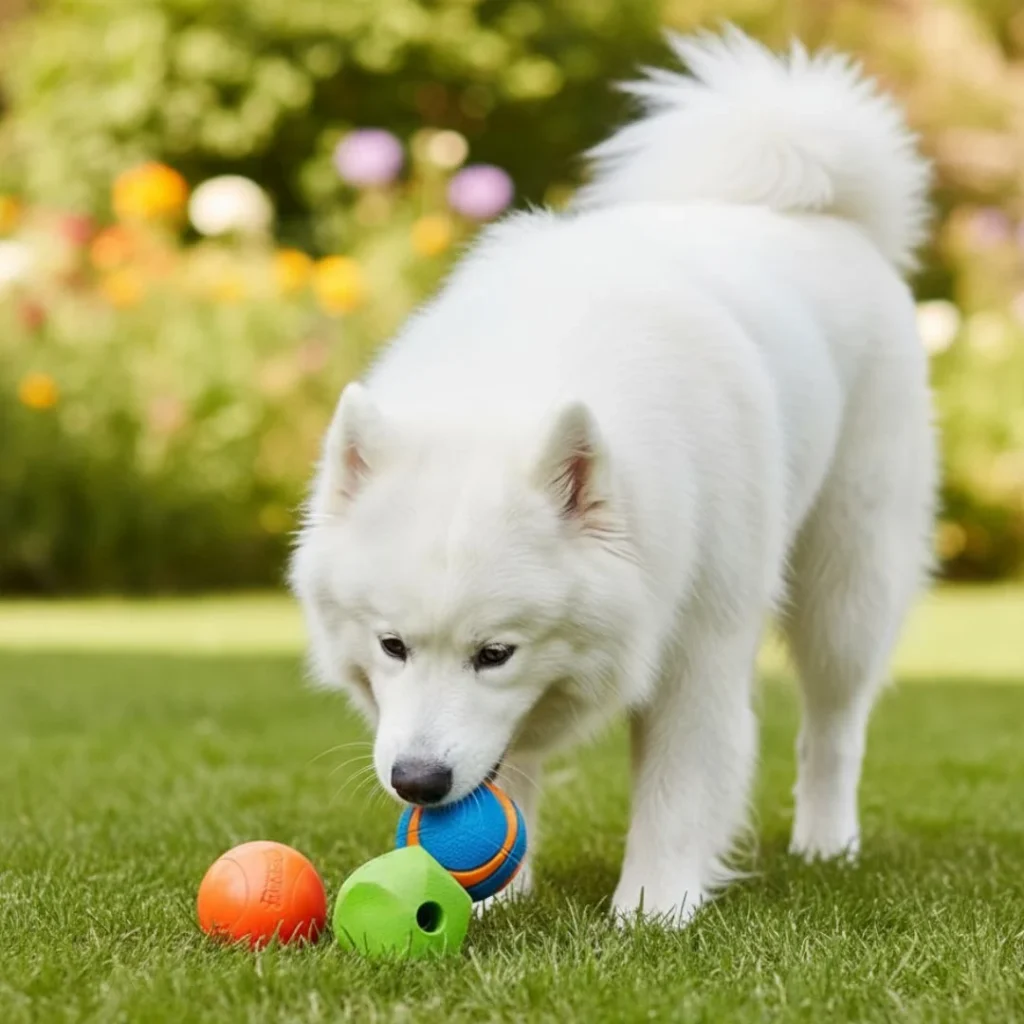 A bright orange Chuckit! Ultra Ball, the best durable fetch ball for outdoor dog play.